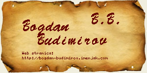 Bogdan Budimirov vizit kartica